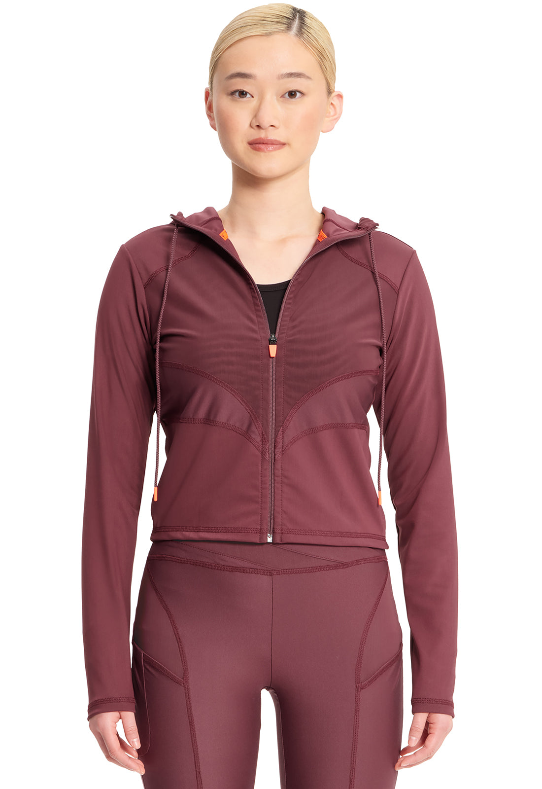 Women's Mesh Zip Front Crop Jacket - Plum Velvet